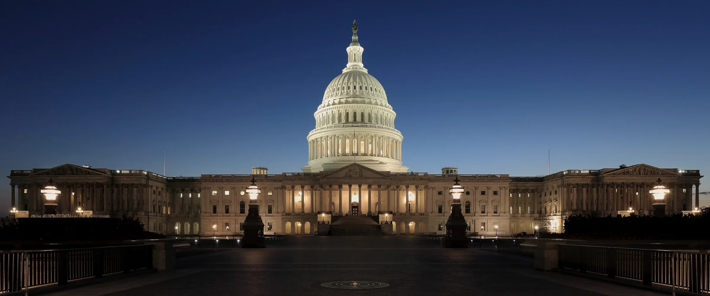 The United States Capitol at dusk